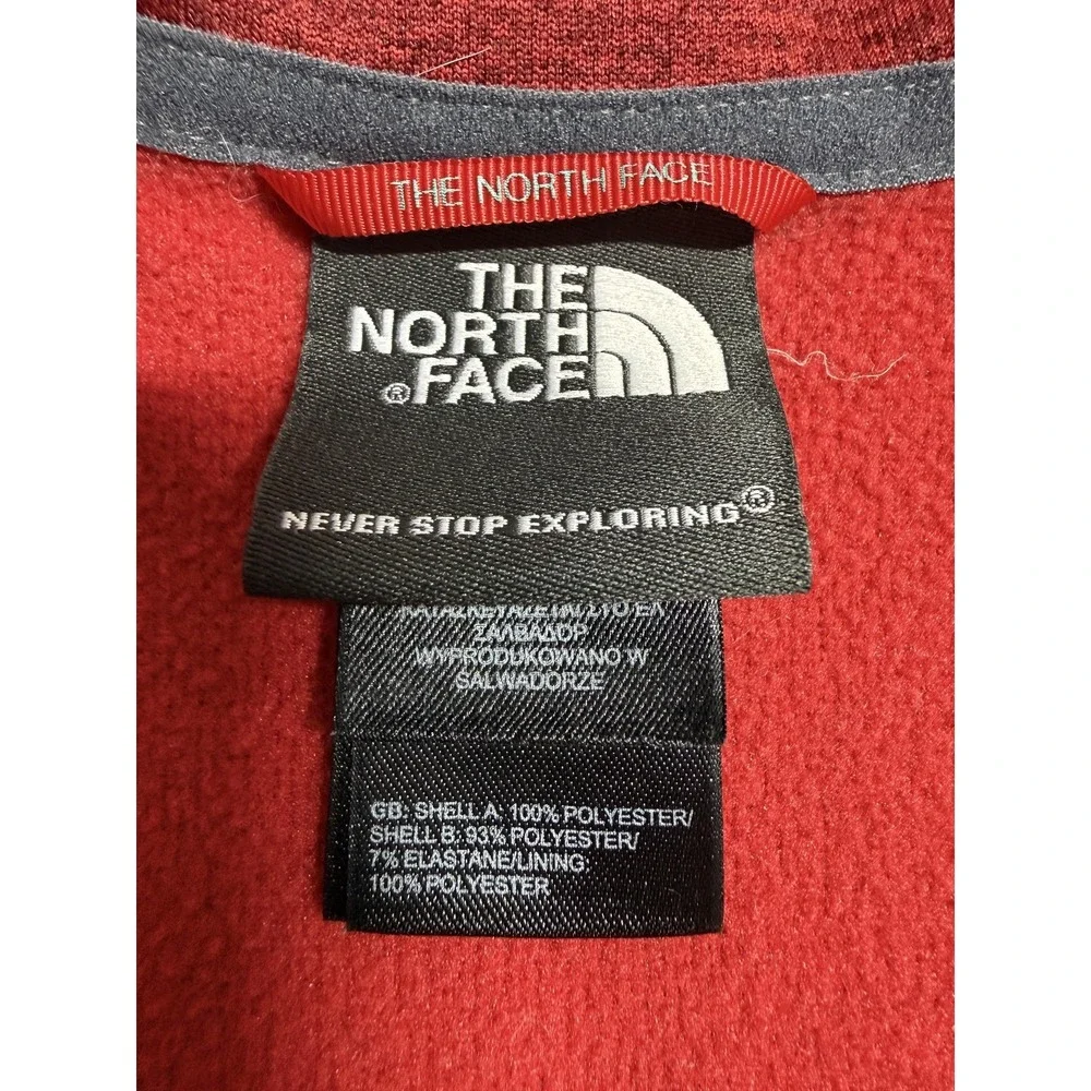The North Face Pullover Mens Small Red 1/4‎ Zip Long Sleeve Fleece Hiking Top